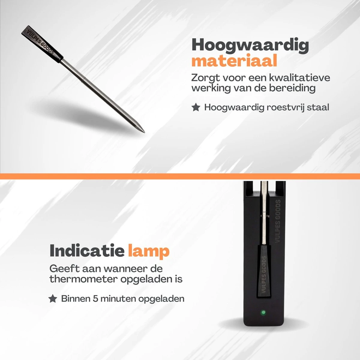 Vulpes Kitchen Vleesthermometer - BBQ - Oplaadbaar - Draadloos - Bluetooth - Afbeelding 9