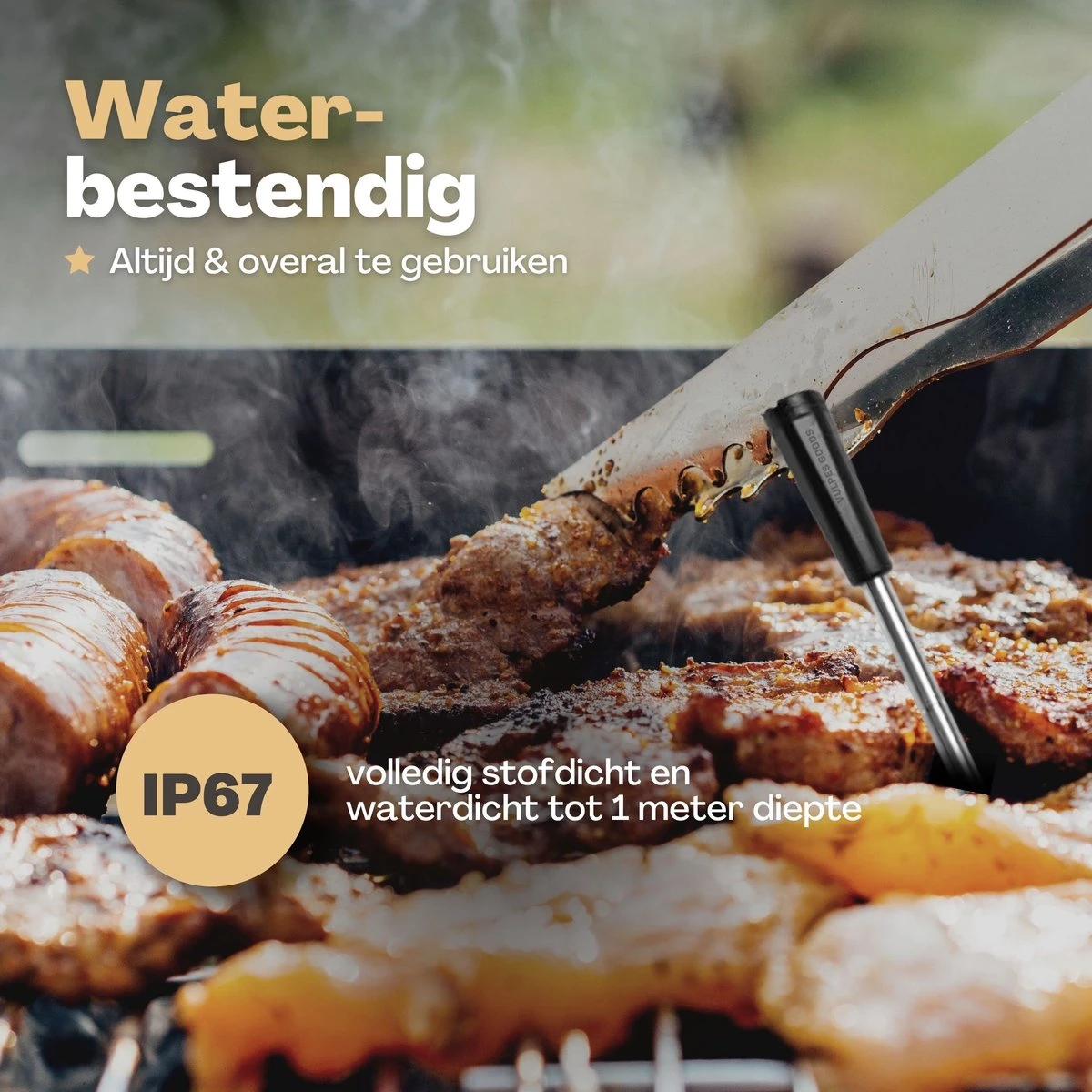 Vulpes Kitchen® Vleesthermometer Pro - Draadloos - Bluetooth & App - 2 In 1 Oventhermometer - RVS & Fast Charger - 30 Meter - Afbeelding 12