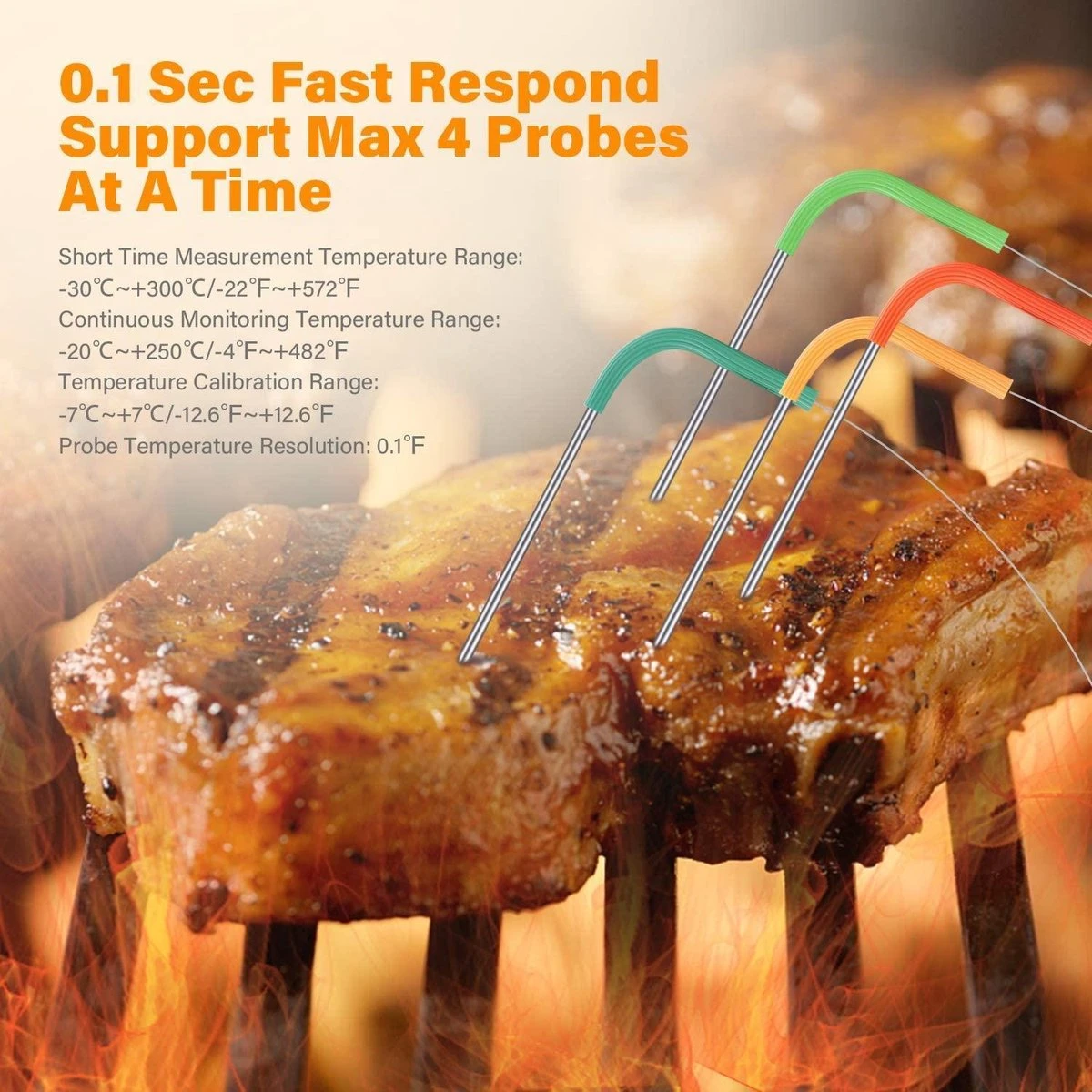 Inkbird IBBQ-4BW Vleesthermometer Wifi + Bluethooth + App - Afbeelding 7