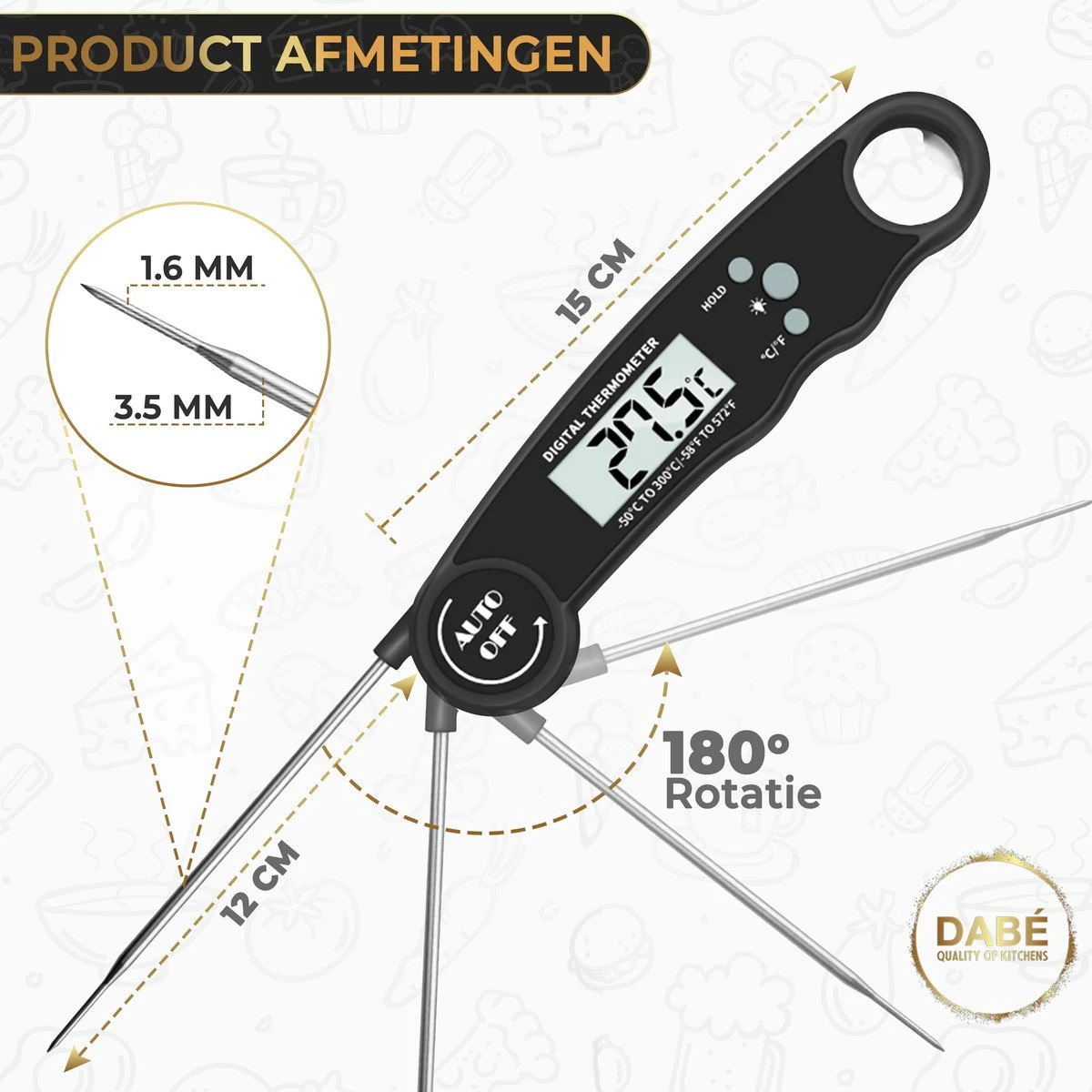 Dabé Draadloze Vleesthermometer - Keukenthermometer - Afbeelding 4