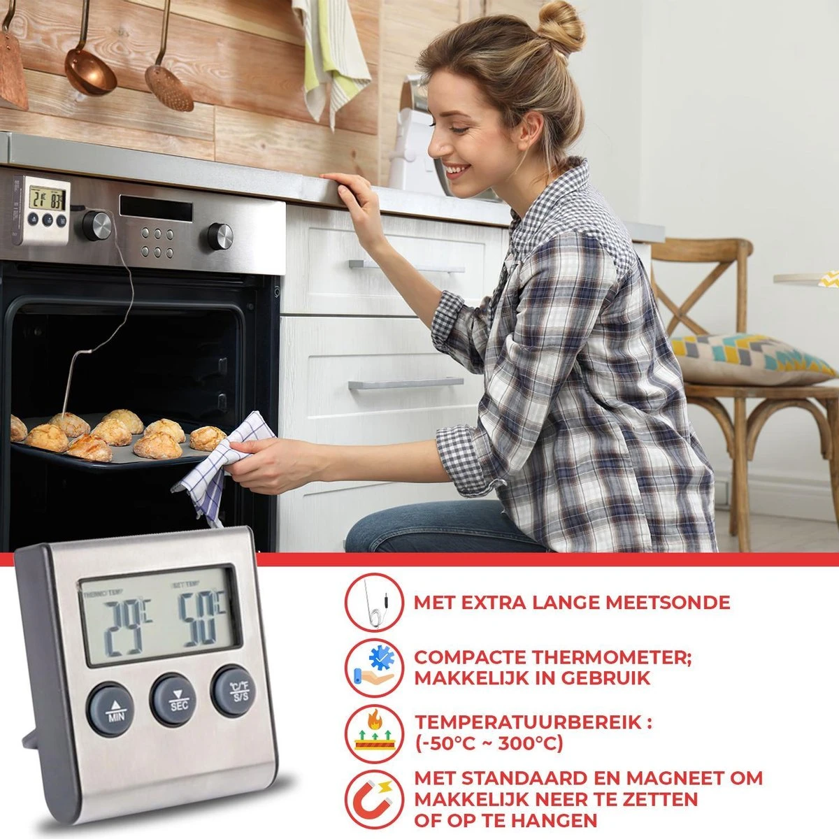 Mancor Digitale Vleesthermometer - Keukenthermometer - Afbeelding 2