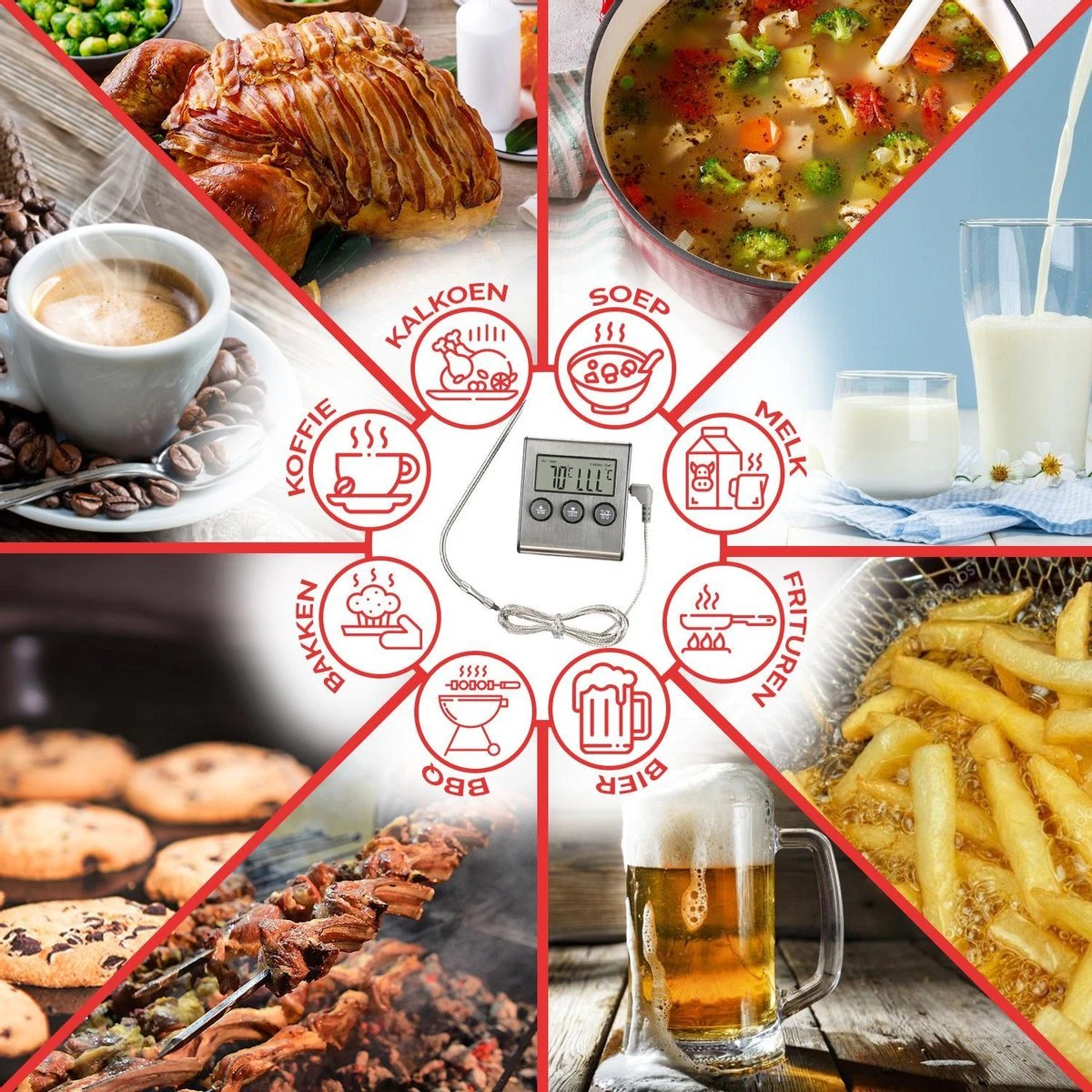 Mancor Digitale Vleesthermometer - Keukenthermometer - Afbeelding 6