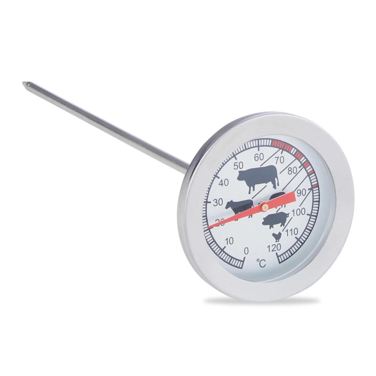 Relaxdays Vleesthermometer Analoog - Bbq Thermometer Rvs - Braadthermometer 20 Cm Barbecue - Afbeelding 5