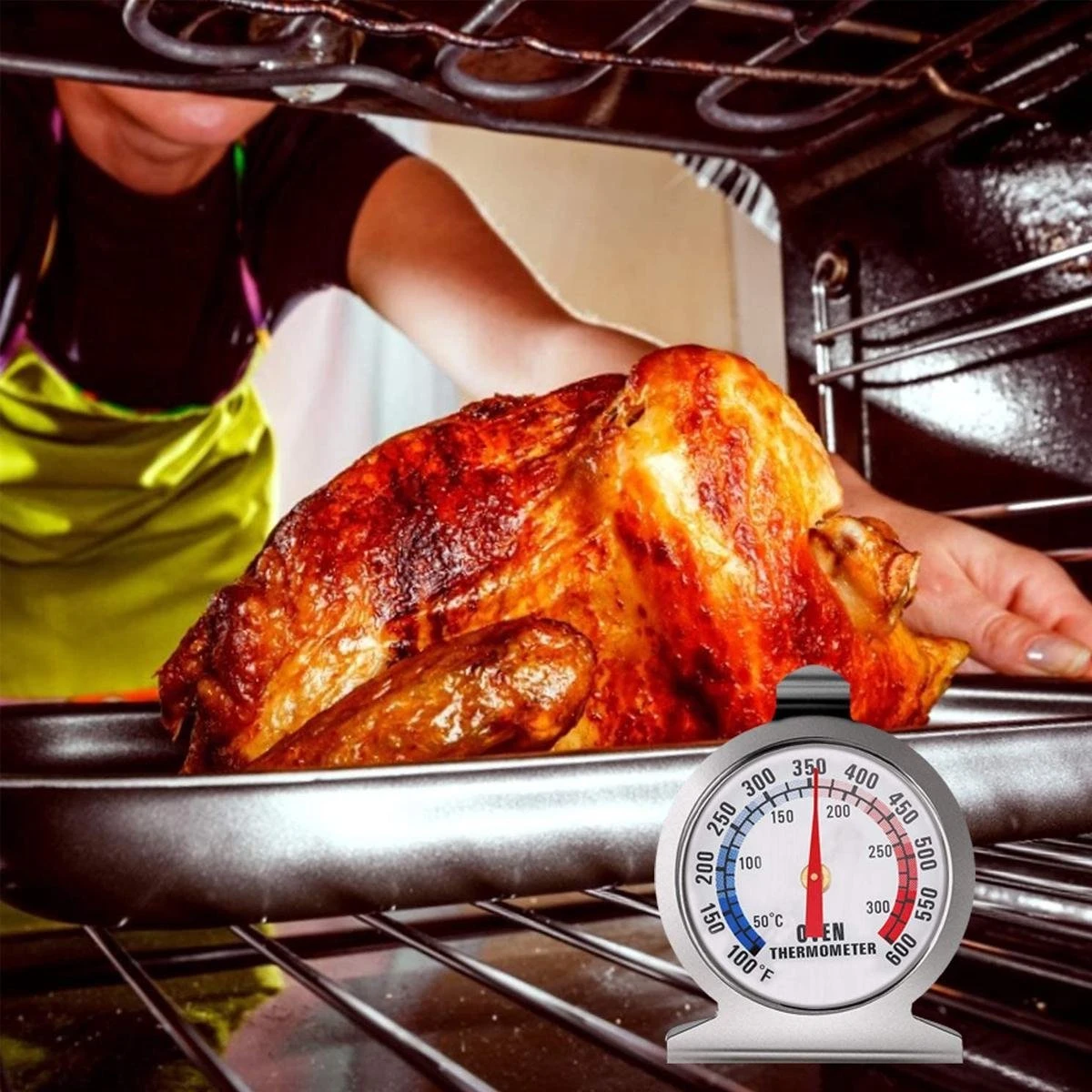 Merkloos Oventhermometer - Thermometer Oven - Rookoven Temperatuurmeter - Keukenthermometer - Afbeelding 3