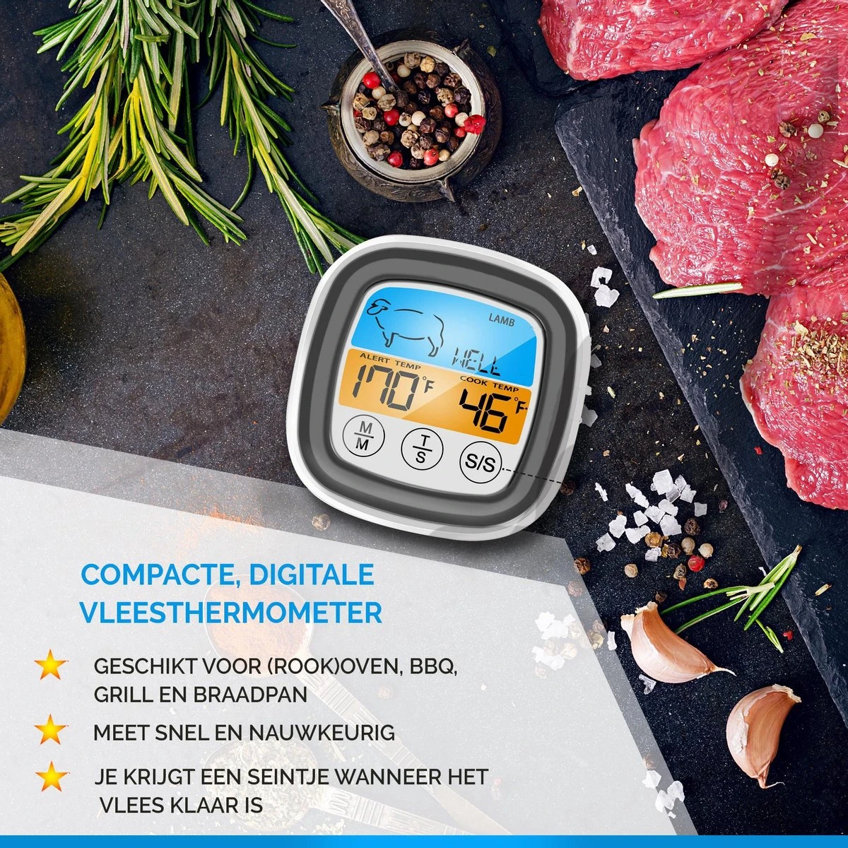 Mancor Digitale Vleesthermometer - Keukenthermometer - BBQ Thermometer - Oventhermometer - Afbeelding 2