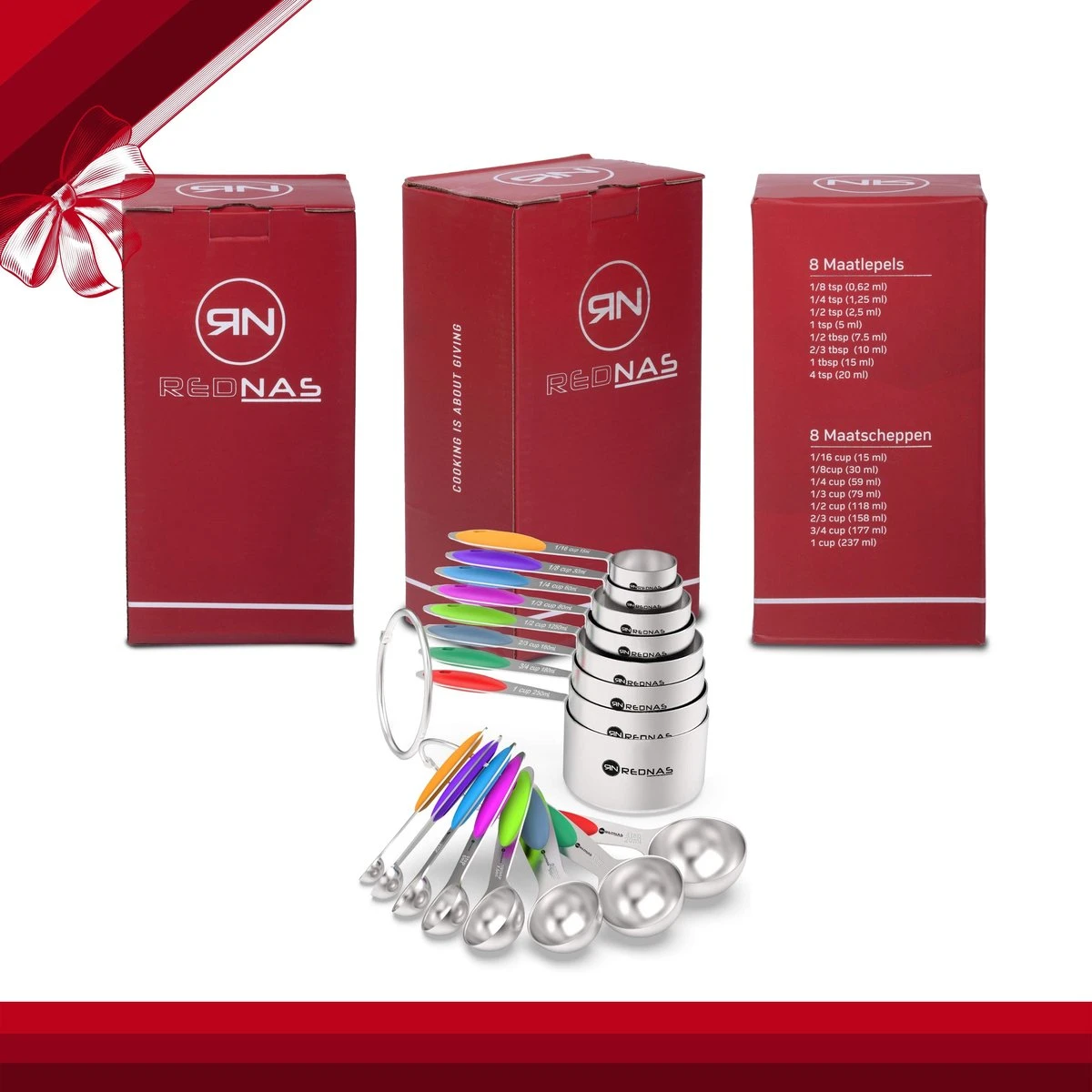 Rednas XXL Maatlepel/Maatbeker-set - 16-delig - Measuring Cups Spoons - Maatschep Set - Afbeelding 5