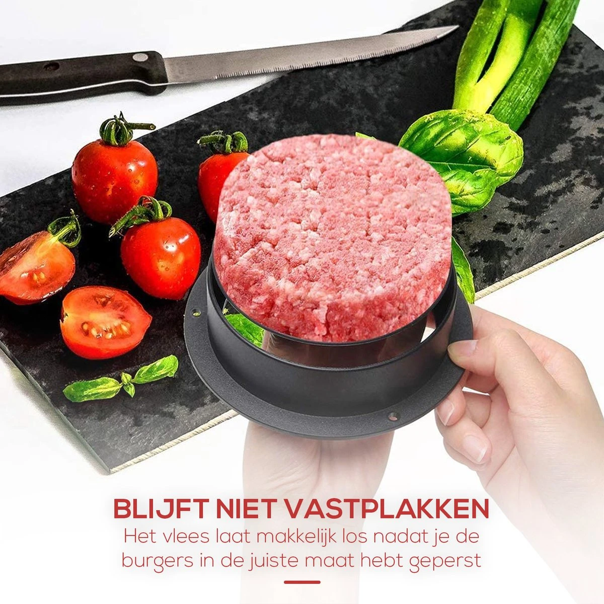 NP Goods - Hamburgerpers 3 In 1 Inclusief 100 Vellen Wax Papier - Hamburger Pers - Burger Press - BBQ Accessoires - Hamburgermaker - Kookgerei - Afbeelding 6