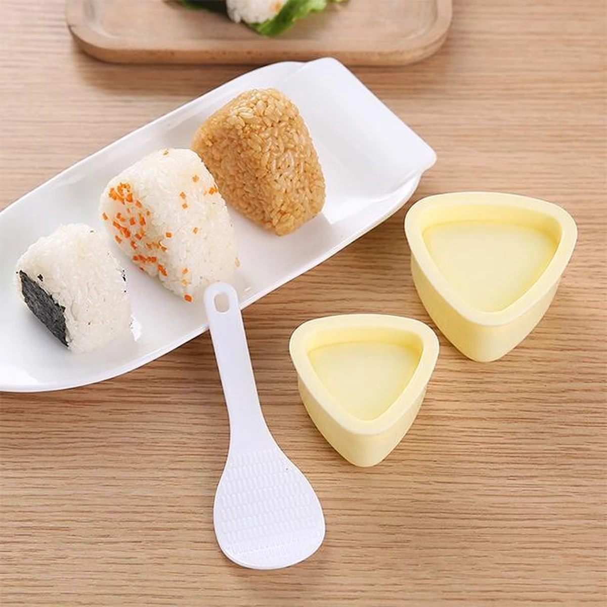 Onigiri Suhsi Mal - Sushi Vorm - Sushi Maker Onigiri - Sushi Maken Incl. 2 Pack - 1 Lepel -Extra Bonus 12 Zakken&Stickers - Afbeelding 4