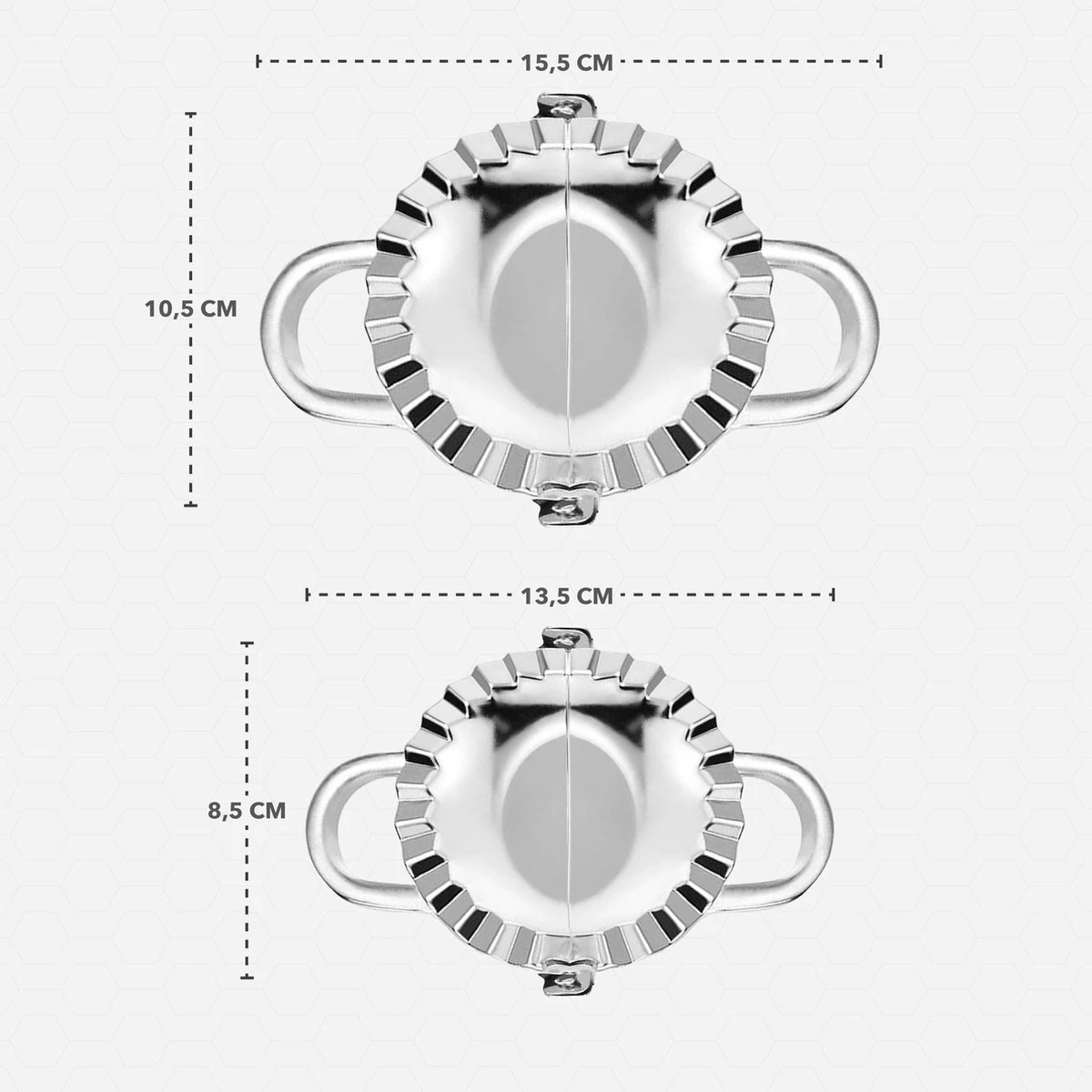 RX Goods 2 Stuks Stalen Deegvormer Mal Voor Ravioli, Pastei, Dumpling, Empanada – Maker Keukengerei - Afbeelding 5