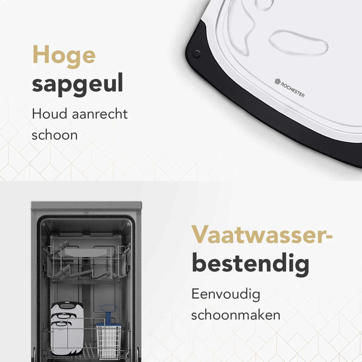 Rochester Kunststof Snijplanken Set – 3-Delig – Anti-Slip Handvaten – Luxe Design – Vaatwas Bestendig – Duurzaam - Afbeelding 2