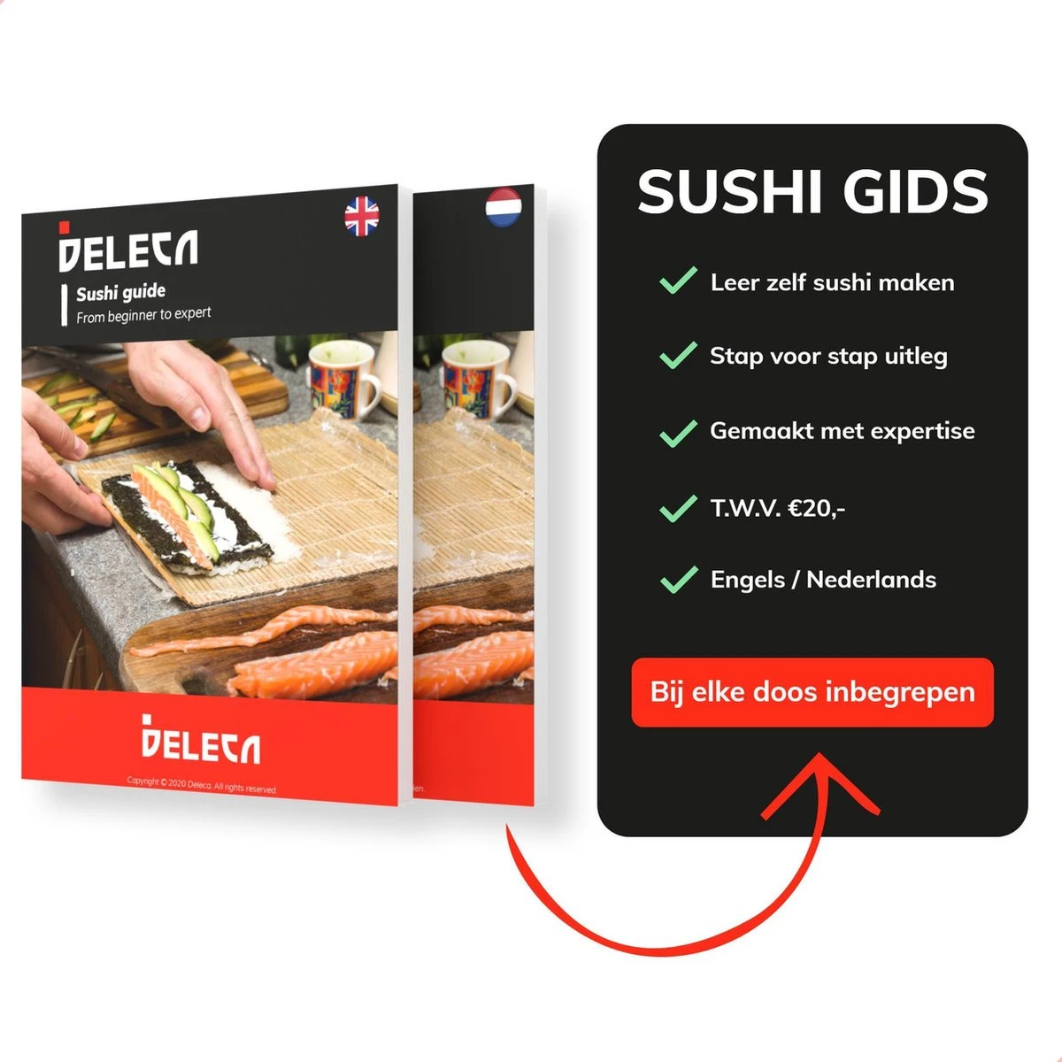 Deleca 24-delige Sushi Maker Kit - Traditionele Set Zonder Bazooka - Incl. Bamboe Stokjes En Accessoires - XL - Afbeelding 8