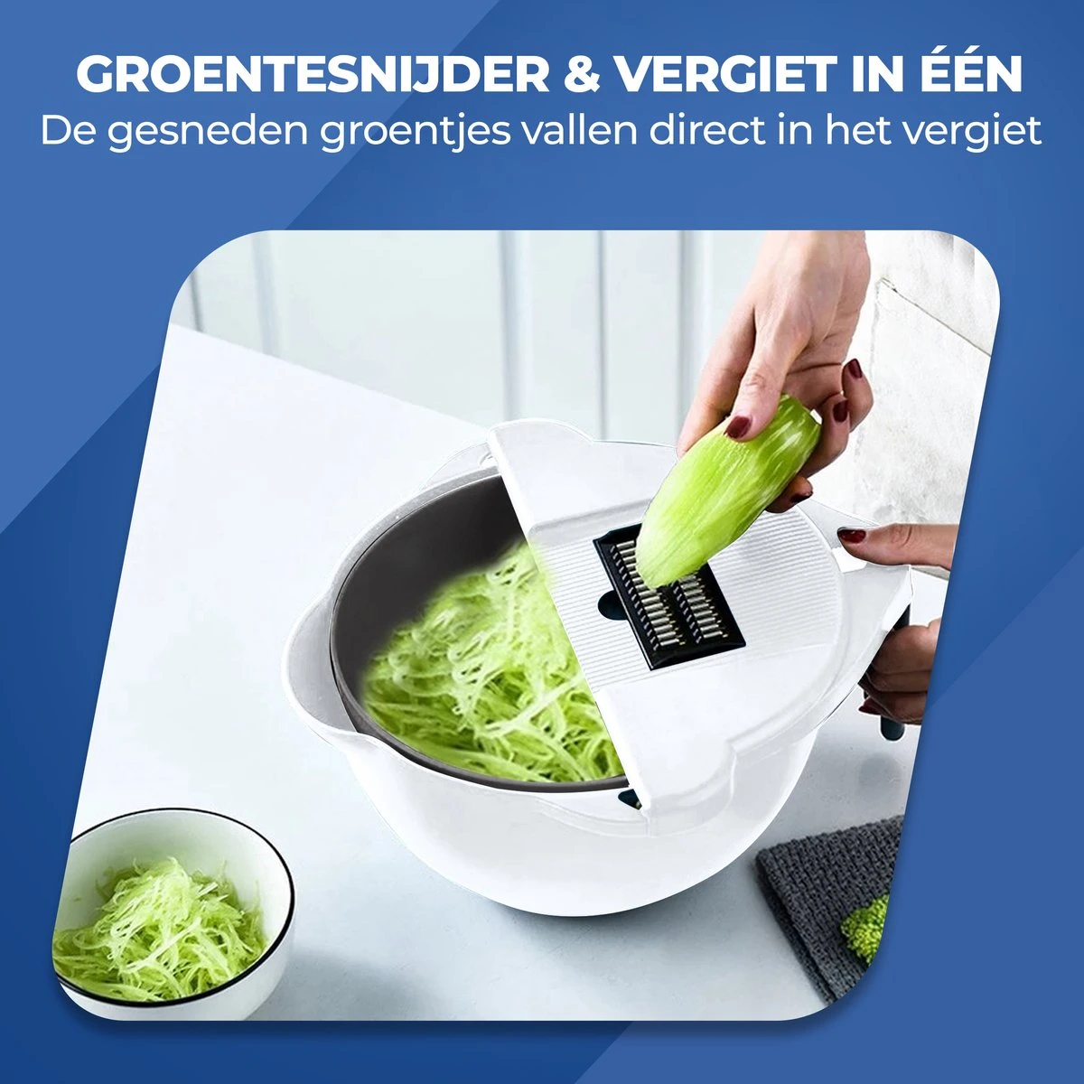 Roegaarden Groentesnijder - Multifunctioneel - Eiersnijder - 8 Snijvormen - Veilig Snijden - Afbeelding 3