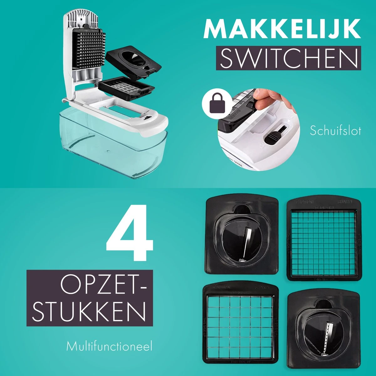 Cavos - Multifunctionele Groentesnijder - Mandoline - Uiensnijder - Frietsnijder - Rasp - Vlijmscherp - BPA-vrij - Afbeelding 6