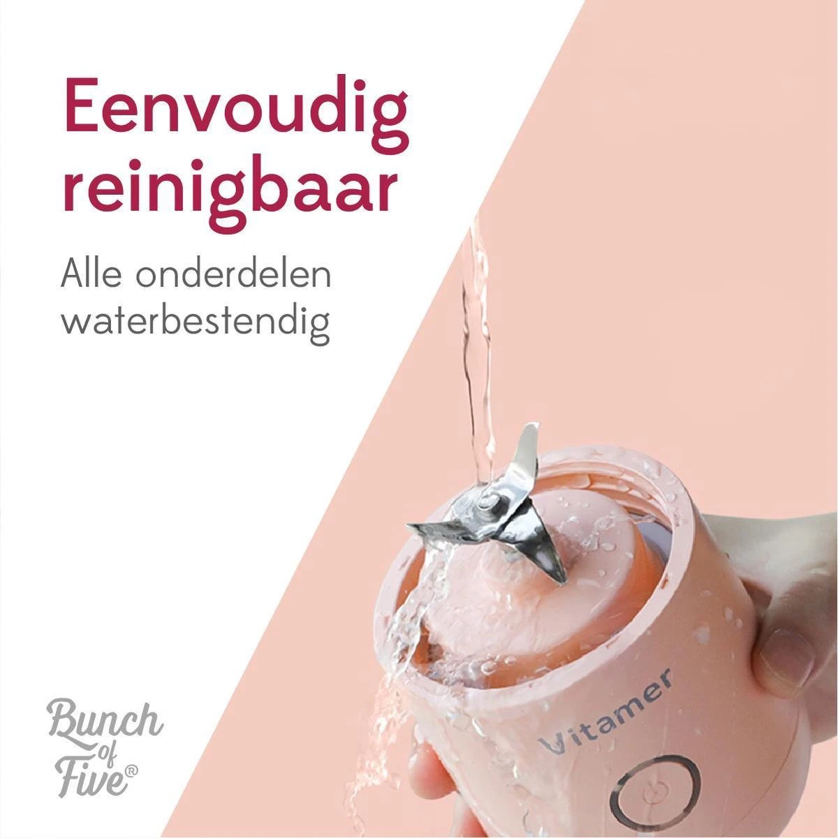 Merkloos Mini Blender - Smoothie Maker - Compact Blender - Draagbare Blender - Oplaadbare Mini Blender - Portable Blender - Draagbare Mini Blender - Lichtgewicht - Vitamer 4 Bladen - Fruit Juicer - Fruit Blender - Blender - Blender - Blenders - Keukenmachines - Afbeelding 7