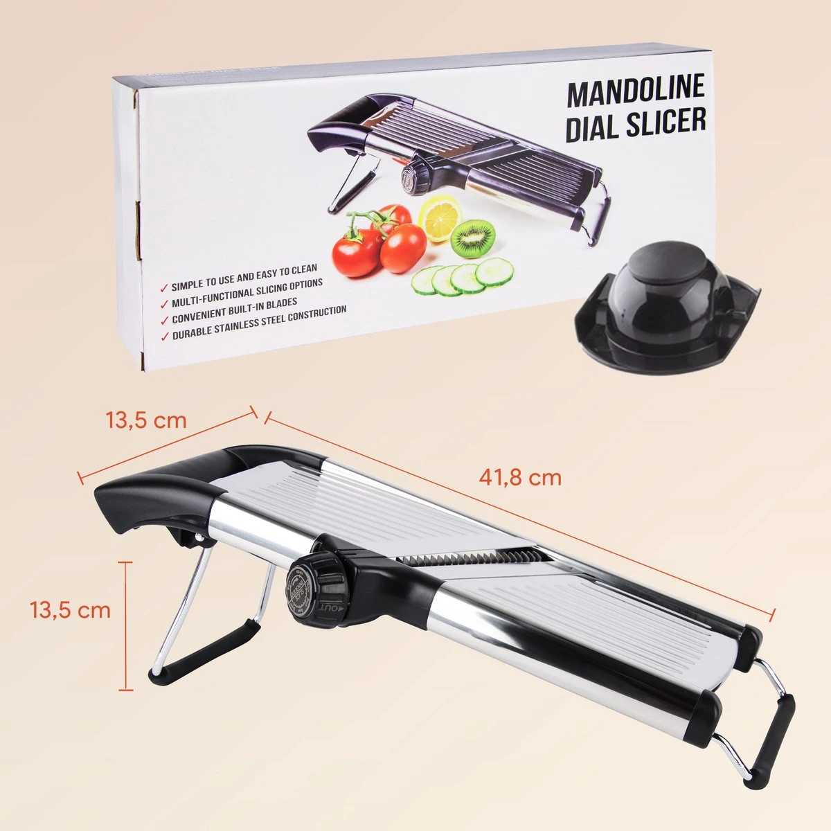 Chef’s Palace Multifunctionele Groentesnijder - Keukenmandoline - Mandoline Slicer - Keukensnijder - Uiensnijder & Frietsnijder - RVS - Afbeelding 7