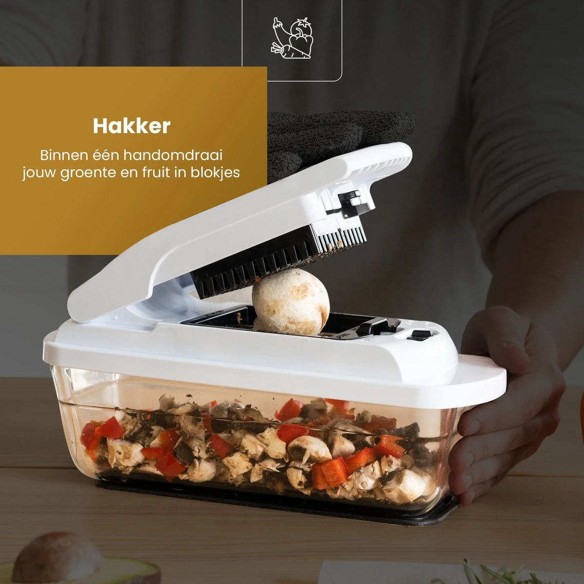 Groentesnijder 13 Delig Mandoline - Slicer Dicer Frietsnijder - Mandoline Keukensnijder Uiensnijder Met Ovenschaal - Kitchen Royal® - Afbeelding 2