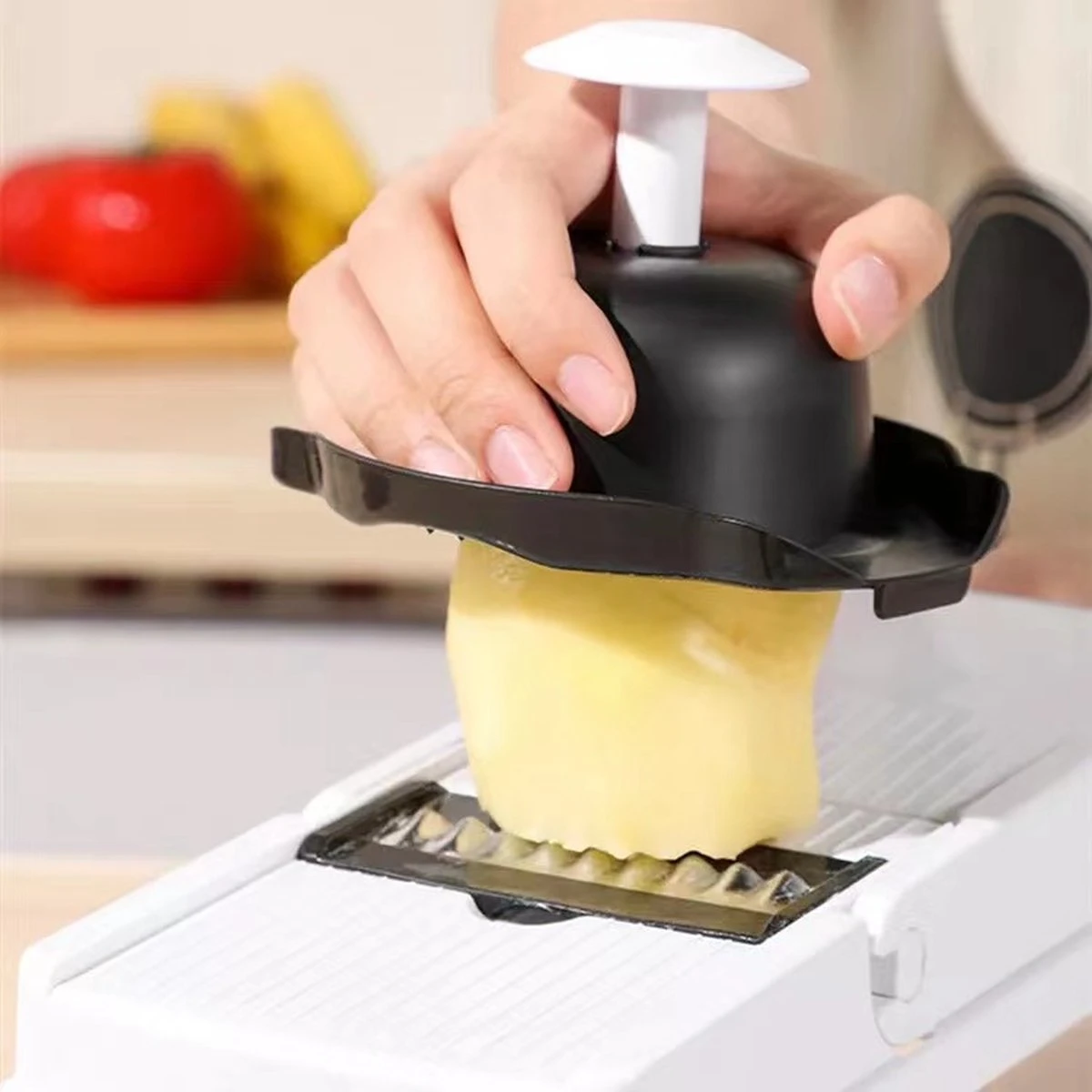 Mmoods Luxe Mandoline - Groentesnijder Voor Keuken - Keukensnijder Voor Groenten En Fruit - Groentesnijder - 19 Instelbare Raspen - Uiensnijder - Spiraalsnijder - Frietsnijder - Afbeelding 5