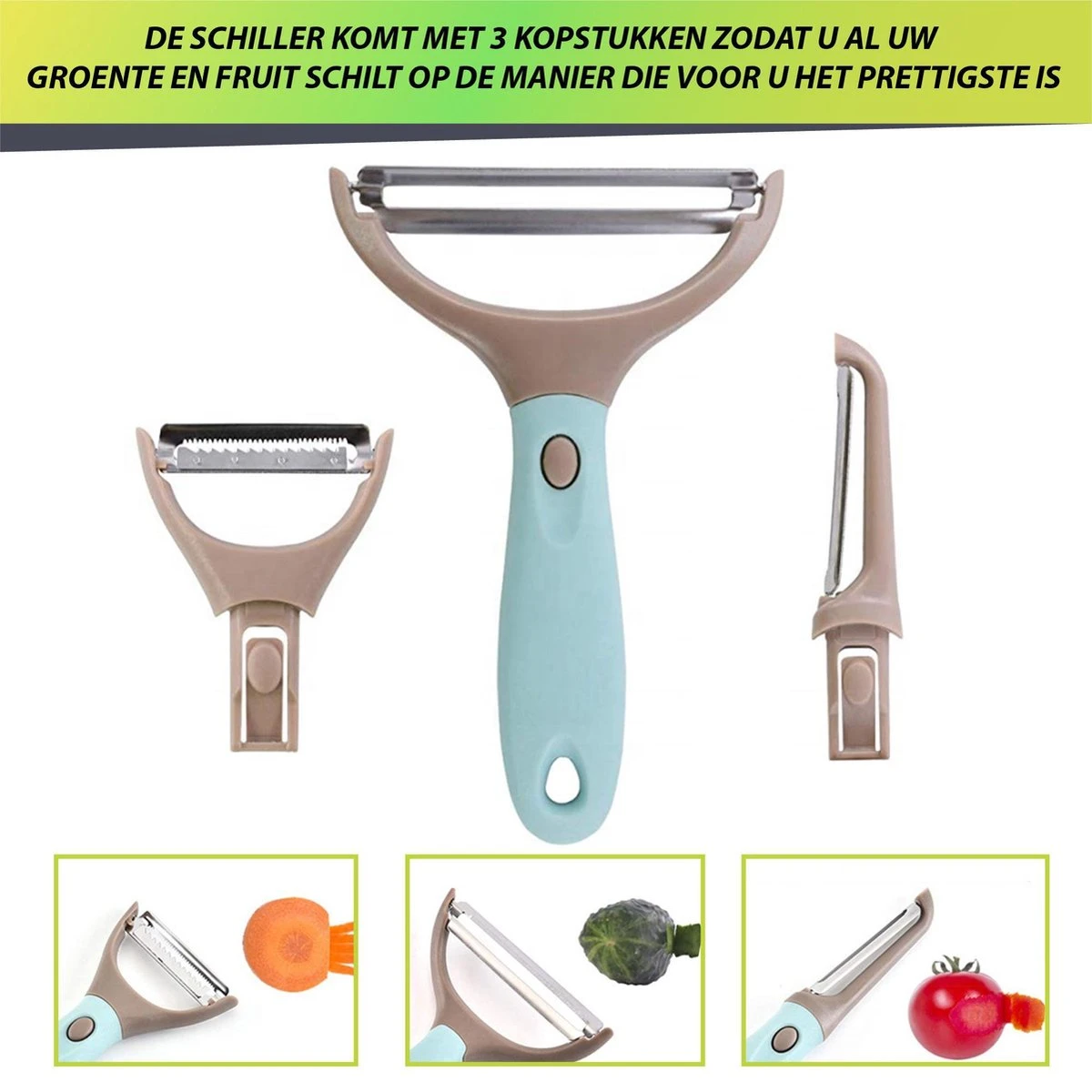 15-Delige Groentesnijder - Groentensnijder - Groentehakker - Slicer Dicer - Mandoline Keukensnijder - Allessnijder - Uiensnijder - Afbeelding 4