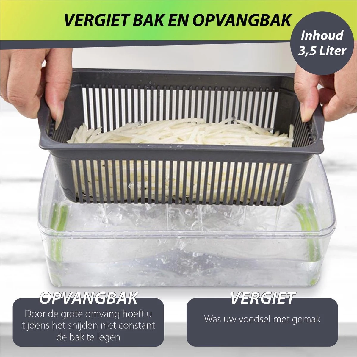 15-Delige Groentesnijder - Groentensnijder - Groentehakker - Slicer Dicer - Mandoline Keukensnijder - Allessnijder - Uiensnijder - Afbeelding 7