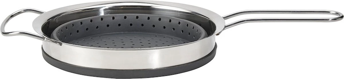 OMID HOME Vergiet - Vouwbaar - Inklapbaar - Grijs / RVS / En Te Gebruiken Als Stoominzet / Pastakoker Met Vergiet / Stoom Vergiet - Afbeelding 7