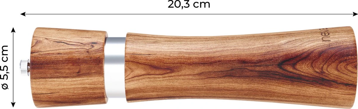 Luxe Peper En Zoutmolen Set - Pepermolen - Acacia Hout - RVS - 21cm - Afbeelding 3