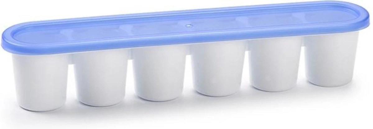 3x Grote Ijsblokjes/ijsklontjes Vormen Met Deksel Blauw - 6 Stuks - Ijsblokjes/ijsklontjes Makers - 30 X 6 Cm - Afbeelding 5