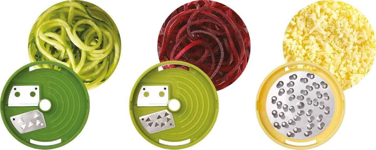 Joseph Joseph Spiro 3-in-1 Spiraalsnijder - Incl. Opvangbak - Rvs/Nylon - 7,8 X 7,8 X 16 Cm - Groen - Afbeelding 5