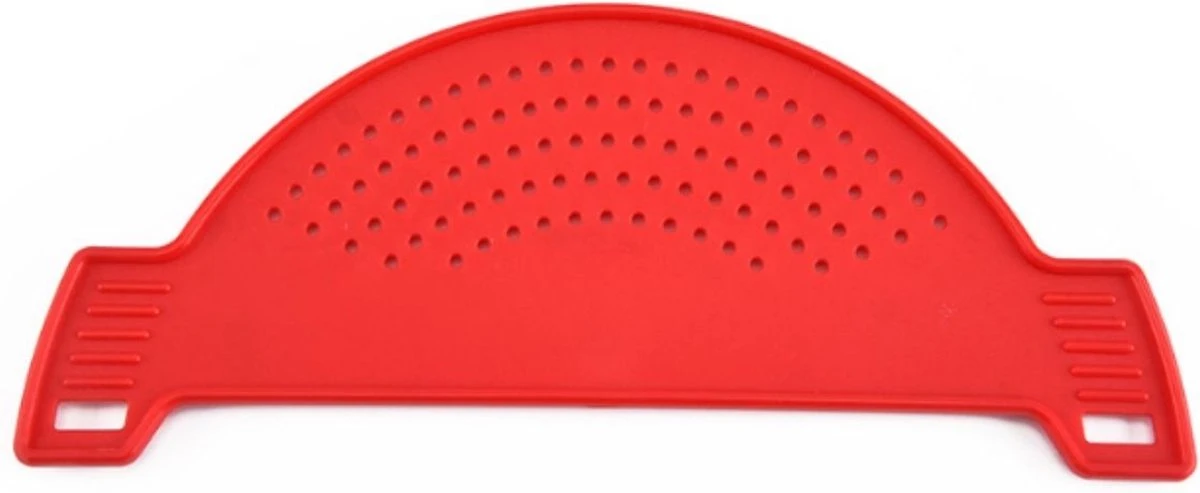 Merkloos Vergiet - Afgietdeksel Met Handvaten - Afgiethulp - Zeef - Afgieten - Solide Compacte Afgietdeksel - Rood - Afbeelding 3