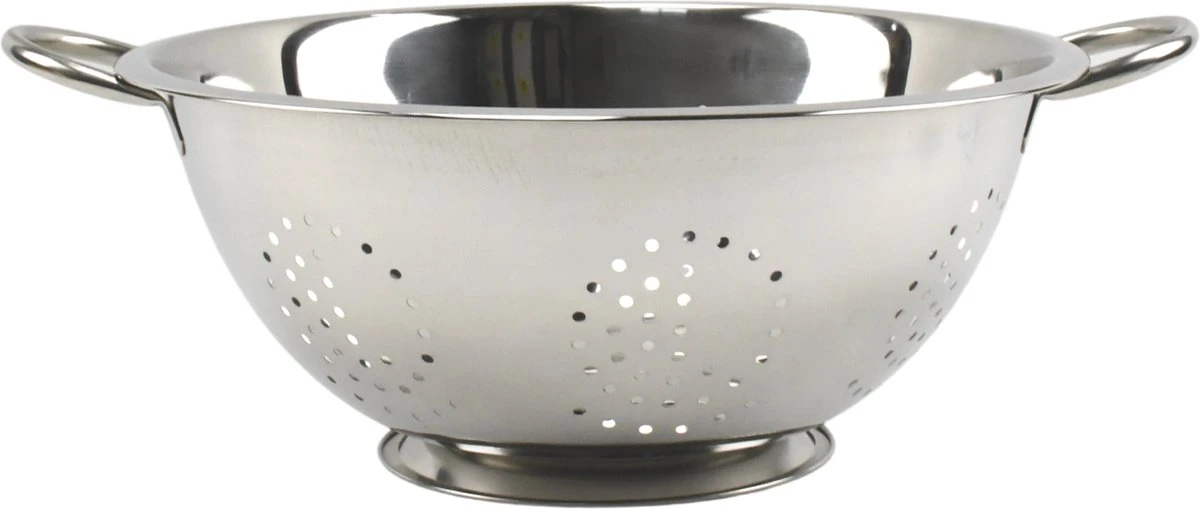 Veluw Vergiet RVS - Op Voet - 2 Grepen - Ø34 X (H)16cm - Keukengerei - Zeven