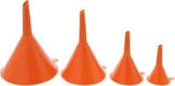 4-delige Trechterset - Trechter | Olie-, Zuur En Brandstofbestendig (50mm/75mm/95mm/115mm)