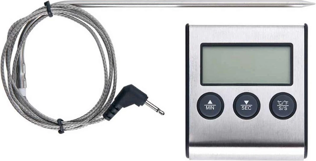 Imtex- Digitale Vlees Thermometer Met Timer - RVS - Keukenthermometer - Afbeelding 2