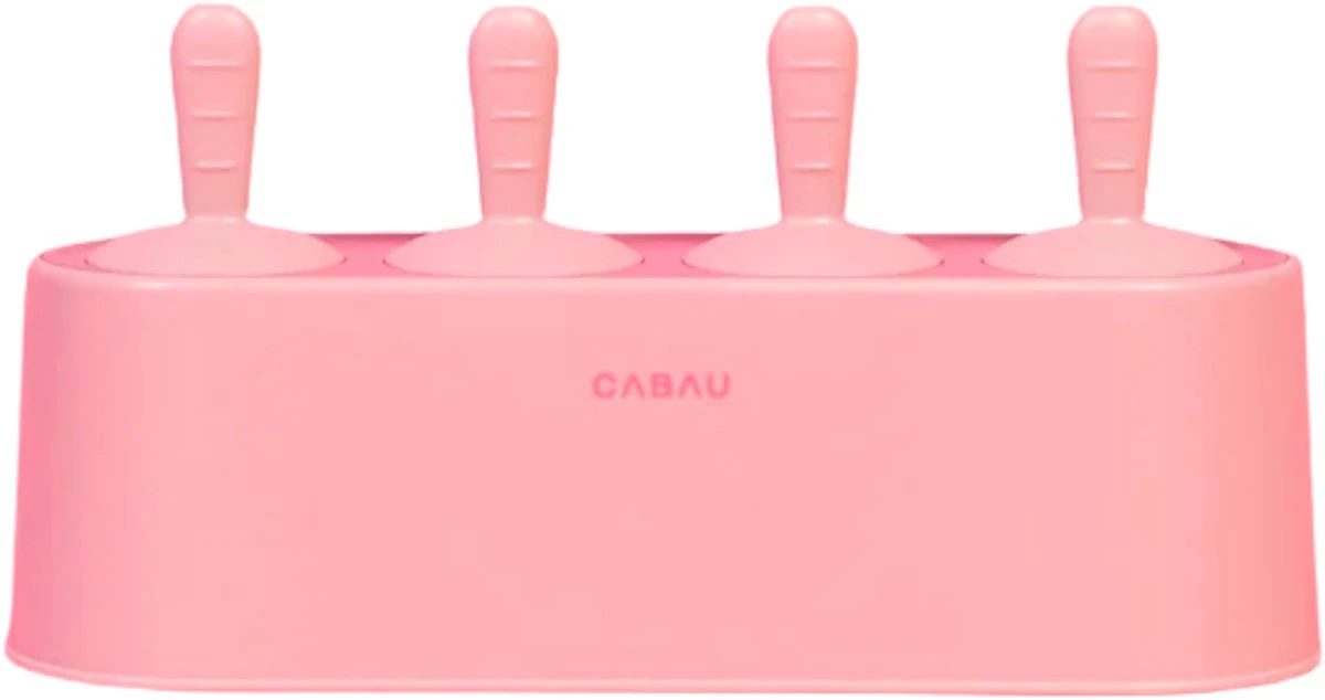 Cabau IJsjeshouder - IJslollymaker - Waterijsjes Maker - Stof- En Lekvrij - Zachte Siliconen - 4 Ijsjes - Perfect Voor De Cabau High Protein Ice Cream
