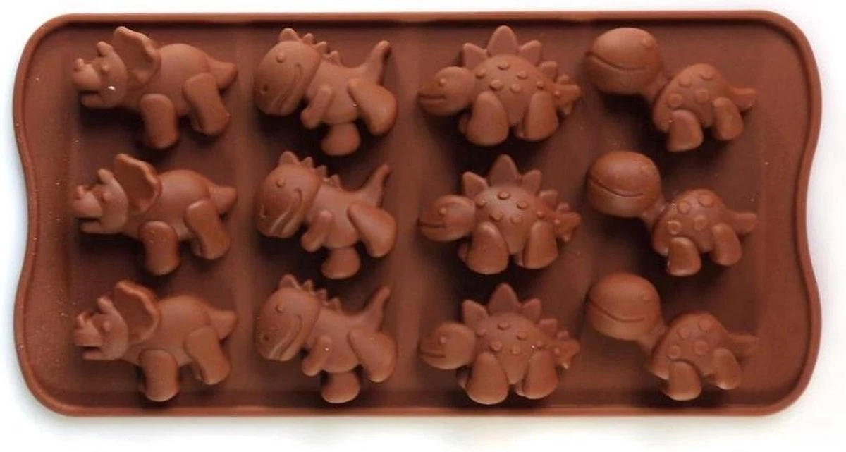 Akyol - Chocoladevorm Mal Dino - Dinosaurus Siliconen Vorm Voor Ijsblokjes Chocolade Fondant - Dinosaurus Vorm
