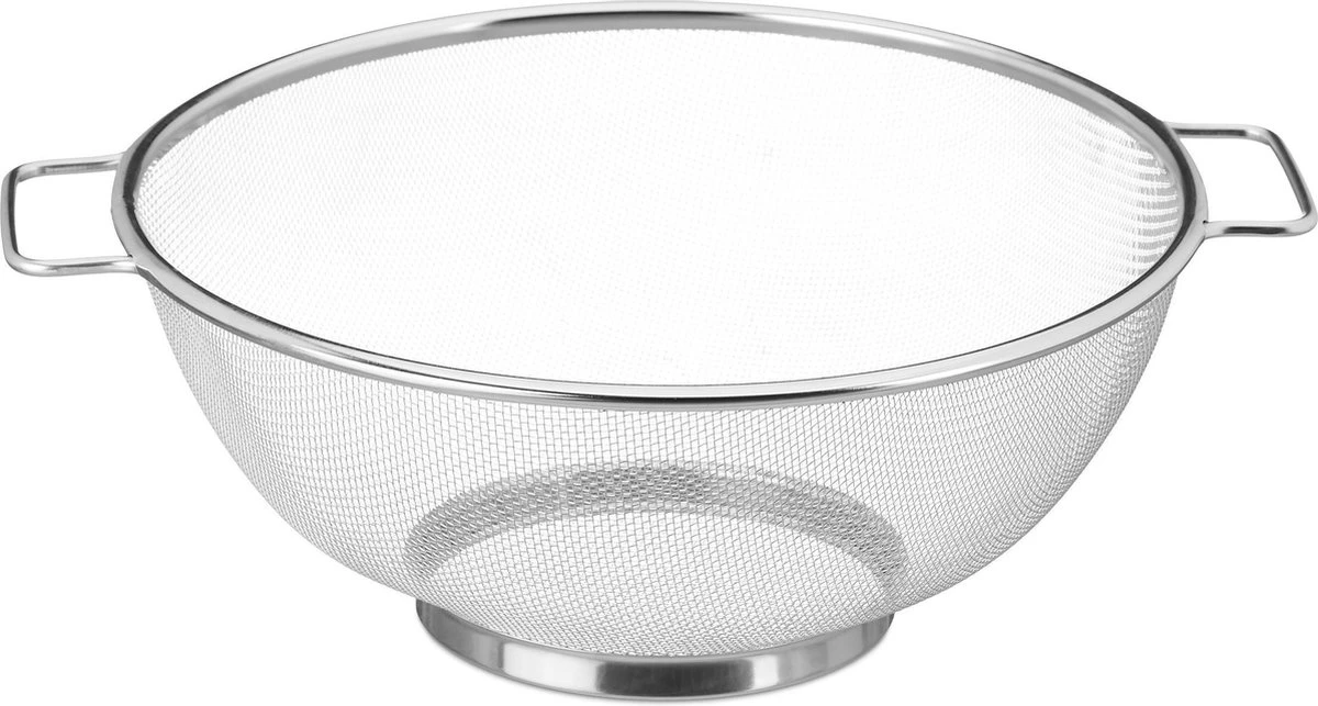 Relaxdays Vergiet Rvs - Zeef 26 Cm - Fijnmazige Keuken-vergiet - Keukengerei