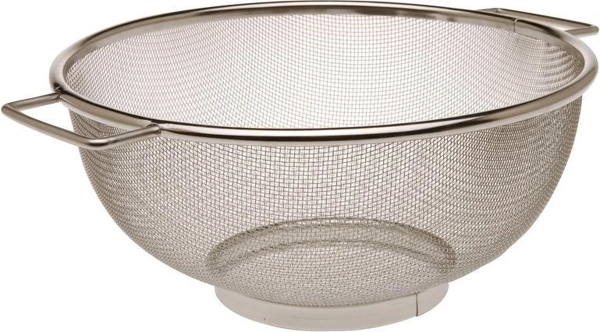 Merkloos RVS Keuken Vergiet/zeef 25 Cm - Keuken/koken Benodigdheden - Pasta/aardappels/groente Afgieten - Zeven/vergieten