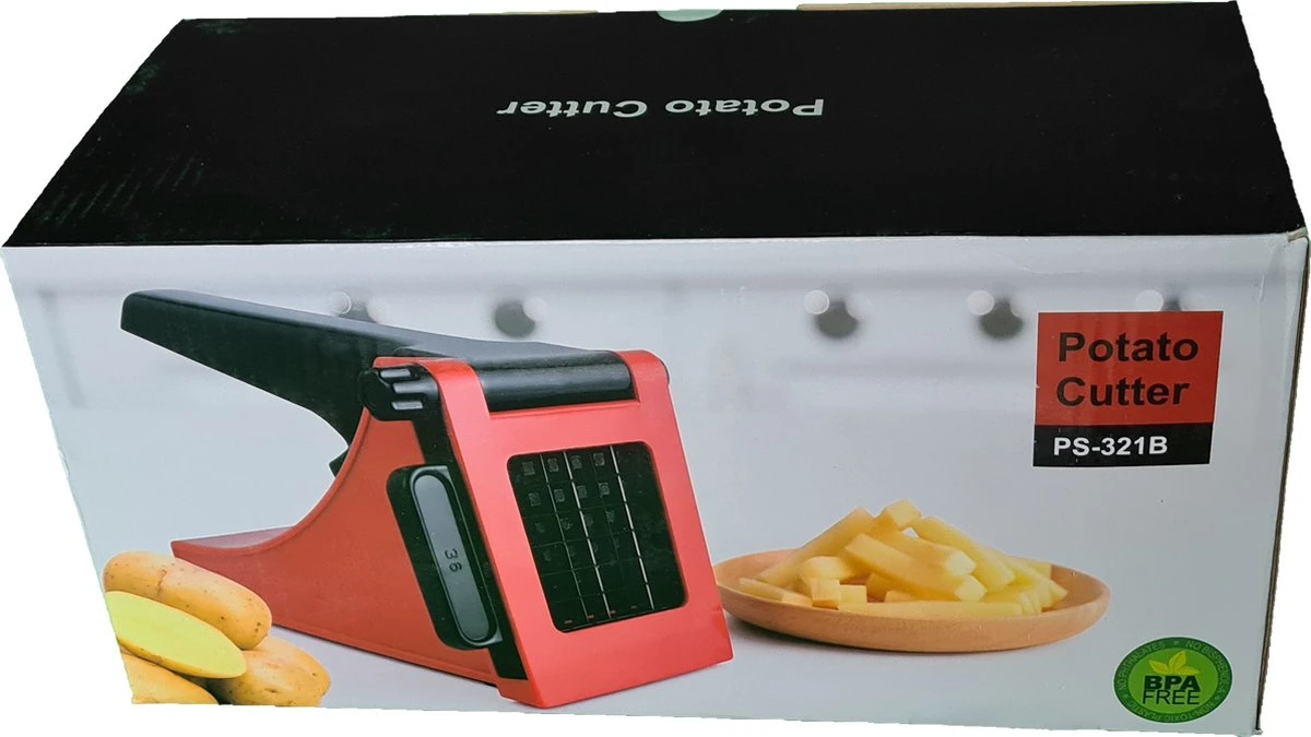 Merkloos Frietsnijder | Groentesnijder | Patatsnijder | Multifunctioneel | Met Handleiding | Sterke Messen - Afbeelding 7