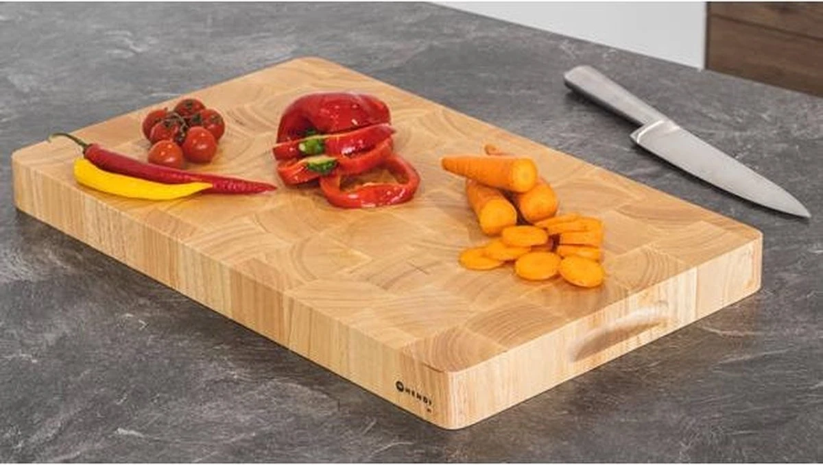 Hendi Snijplank Hout - Rubberwood - 53x32,5x(H)4,5cm - Afbeelding 3