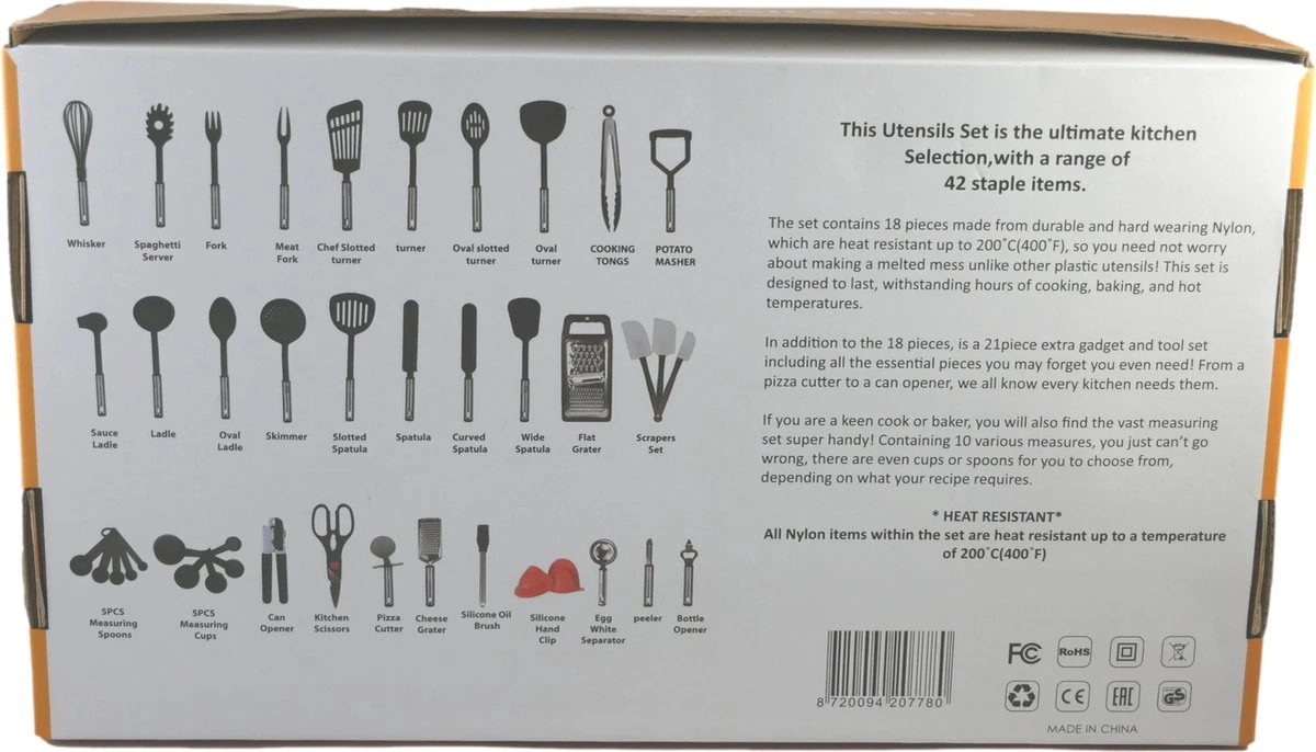 Kookgerei Set - Zwart - 42-delig - Keukengerei - Afbeelding 7