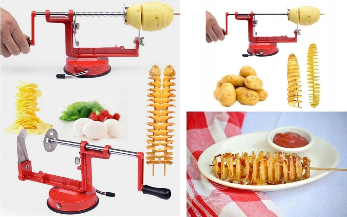 Aardappel Twister Spiraal Snijder -Rood - Afbeelding 3