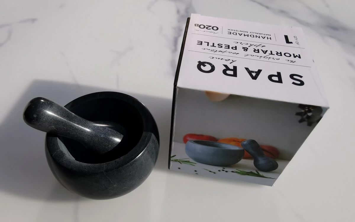 Sparq Home - Vijzel - Speksteen - Soapstone - Relatiegeschenk - Cadeau - Keukenaccessoire - Afbeelding 4