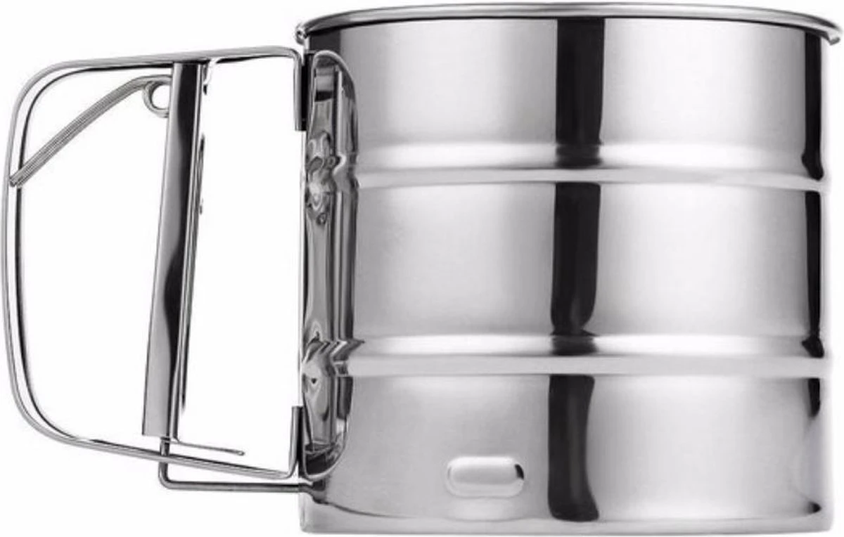 Professionele RVS Meelzeef - Bloemzeef - Poedersuikerzeef - Suikerzeef - Bakgerei - Stooier - Keuken Tafel -Roestvrij Staal - Draai Meel Zeef - Bloem Zeef - Poedersuiker Zeef - - Afbeelding 10