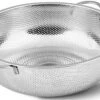 Merkloos RVS Keuken Vergiet/zeef 25,5 Cm - Keuken/koken Benodigdheden - Pasta/aardappels/groente Afgieten - Zeven/vergieten