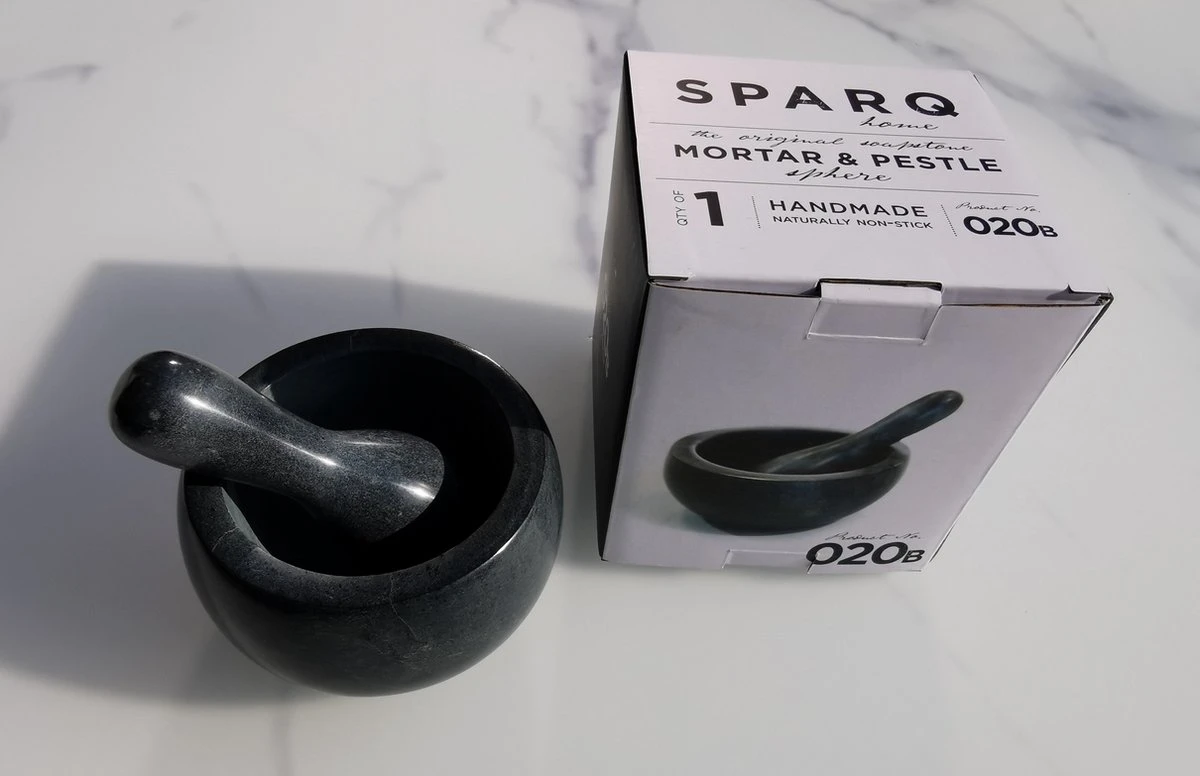 Sparq Home - Vijzel - Speksteen - Soapstone - Relatiegeschenk - Cadeau - Keukenaccessoire - Afbeelding 6