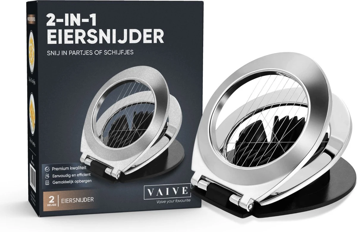VAIVE Eiersnijder Vaatwasserbestendig - RVS - Champignonsnijder - Keukengerei - Afbeelding 6