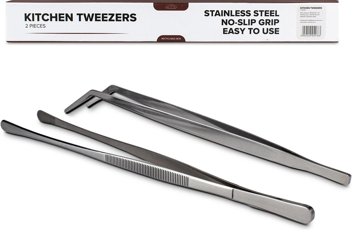 Nimma® Vleespincet - Set Van 2 - Serveertang - Keukenpincet 32 Cm - RVS - Afbeelding 7