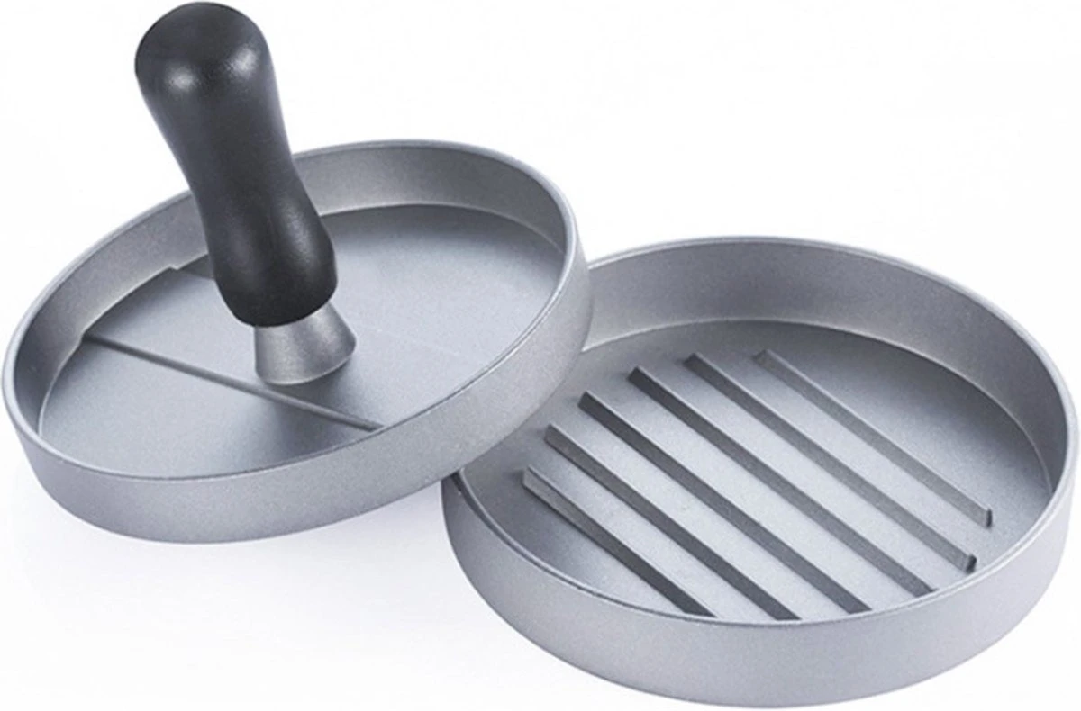 YUGN Hamburgerpers - Anti Aanbaklaag - RVS - BBQ Accessoires - Inclusief 50 Waxpapiertjes - Cadeau Tip - Afbeelding 9