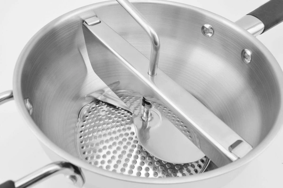 Passeerzeef - Roerzeef - Incl. 3 Inzetstukken - Passe Vite - Luxe Passeerzeef - RVS - Afbeelding 4
