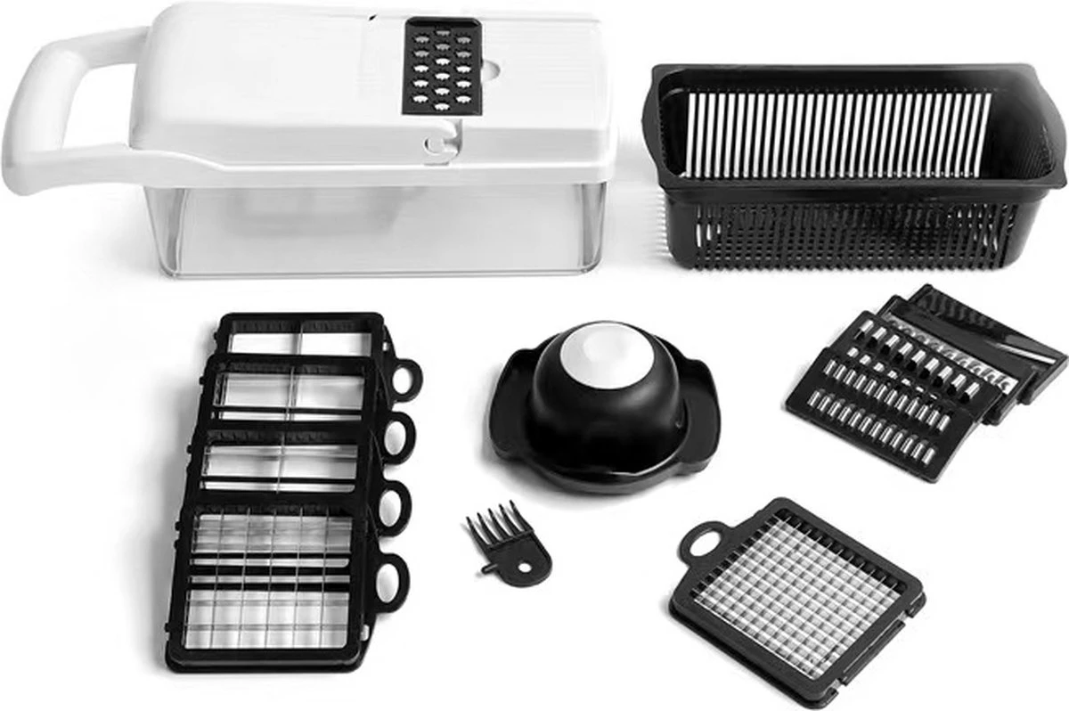 Mmoods Luxe Mandoline - Groentesnijder Voor Keuken - Keukensnijder Voor Groenten En Fruit - Groentesnijder - 19 Instelbare Raspen - Uiensnijder - Spiraalsnijder - Frietsnijder - Afbeelding 7