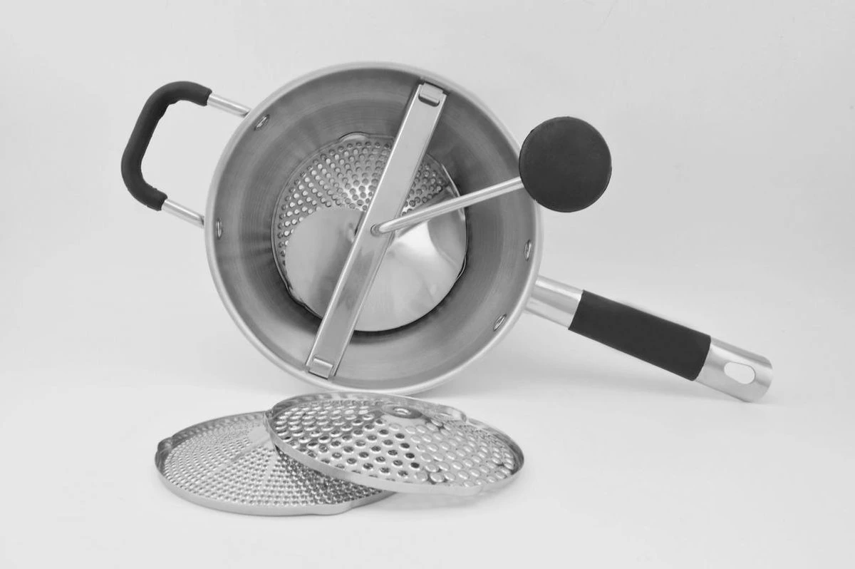 Passeerzeef - Roerzeef - Incl. 3 Inzetstukken - Passe Vite - Luxe Passeerzeef - RVS - Afbeelding 2