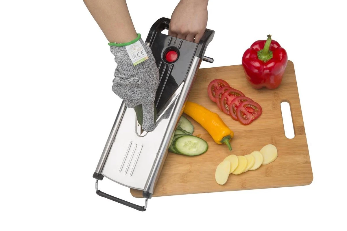 Saveur Royal® Premium V-Blade Mandoline Met EXTRA Snijbestendige Handschoen Met 5 Snijbladen- Julienne Snijder. Perfect Voor Het Snijden Van Voedsel, Fruit En Groenten. Keukensnijder Mandoline Snij Apparaat Groentesnijder - Afbeelding 6